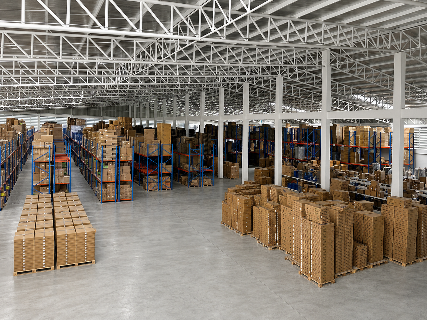 DTS Auto Parts warehouse with stocked inventory and distribution aisles